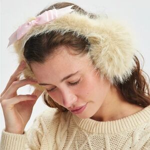 Urban Outfitters Faux Fur Bow Earmuffs NWT